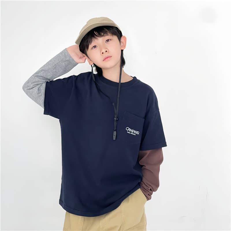 Children's sweatshirts 2025 autumn new style boys' medium and large children's printed sweatshirts long sleeves contrasting sleeves loose pullover sweatshirts