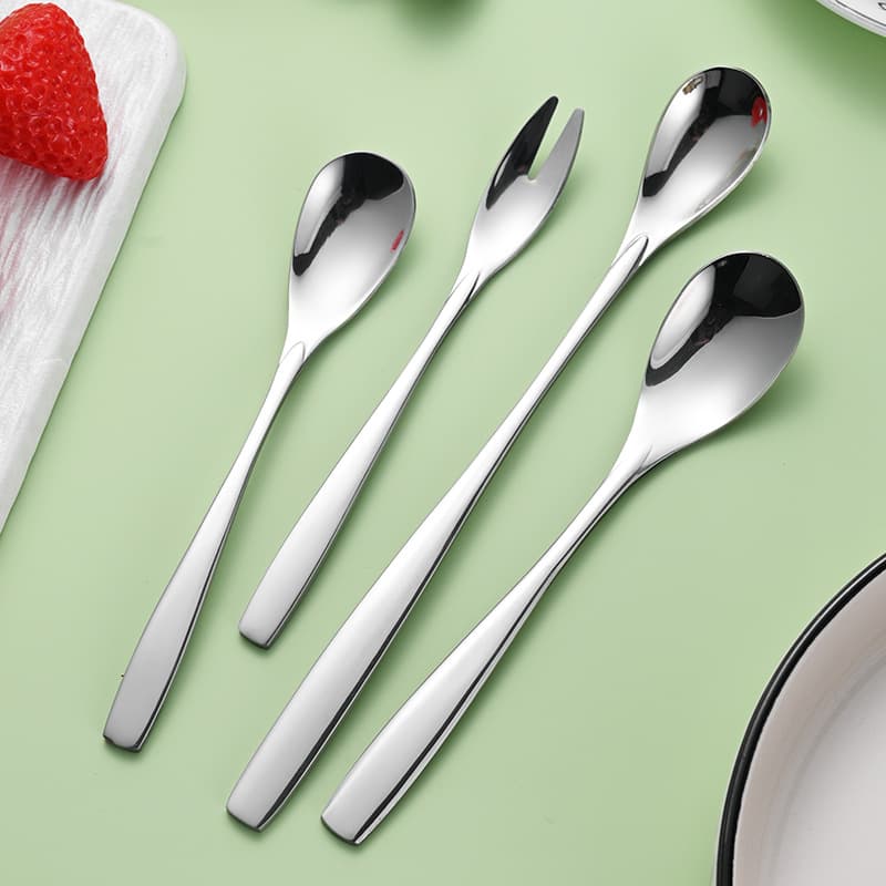 European-style delicate long-handled stainless steel coffee spoon, dessert spoon, creative dessert spoon, commercial spoon