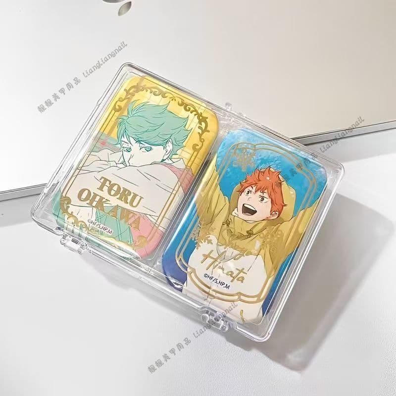 Volleyball boy hot stamping square pendant badge Hinata Shoyang and Kawa Tetsu peripheral bar badge manicure tools