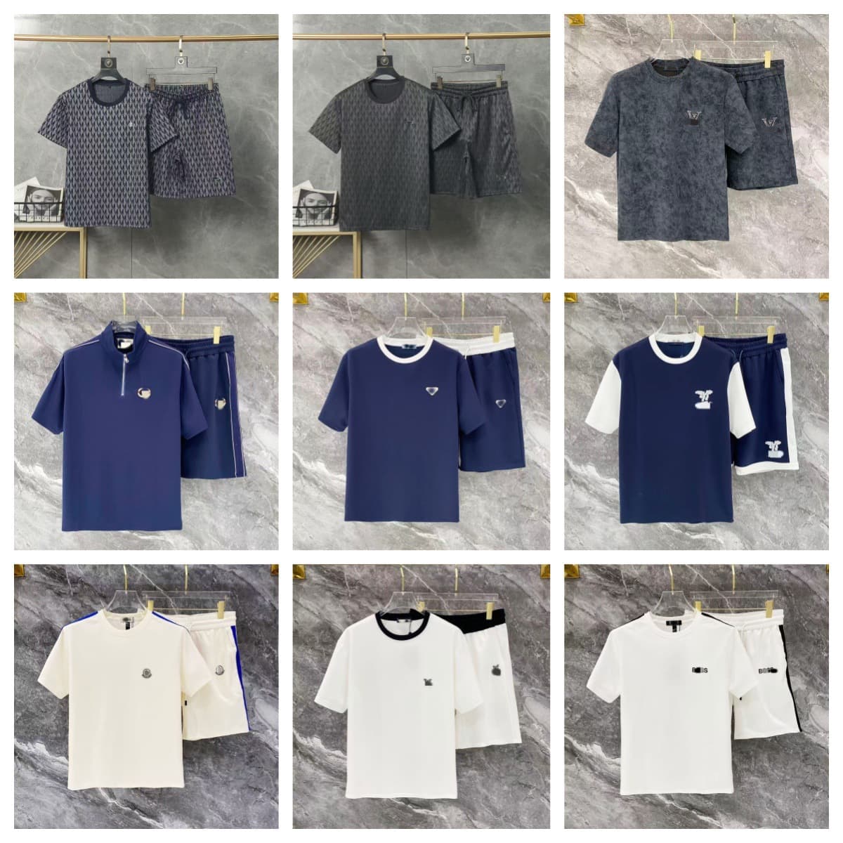 High quality correct version》European and American 2026ss spring and summer new fashion casual short-sleeved short jeans suit high