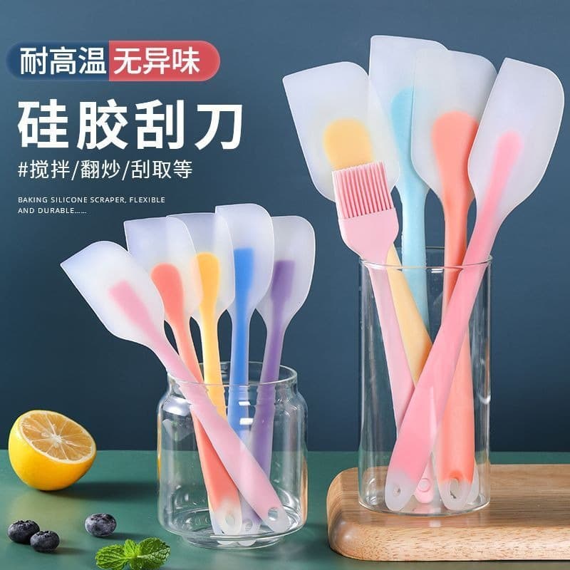 Large and Small Integrated Translucent Silicone Scraper DIY Baking Cake Decorating Tool