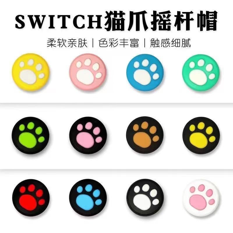Compatible Switch Joystick Cap Nintendo Silicone Cat Paw Joystick Cover Button Cap Protective Cover Handle Joystick Cap