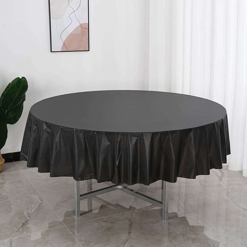 Disposable round tablecloth solid color peva plastic round tablecloth party picnic tablecloth Amazon exclusive 84 inches