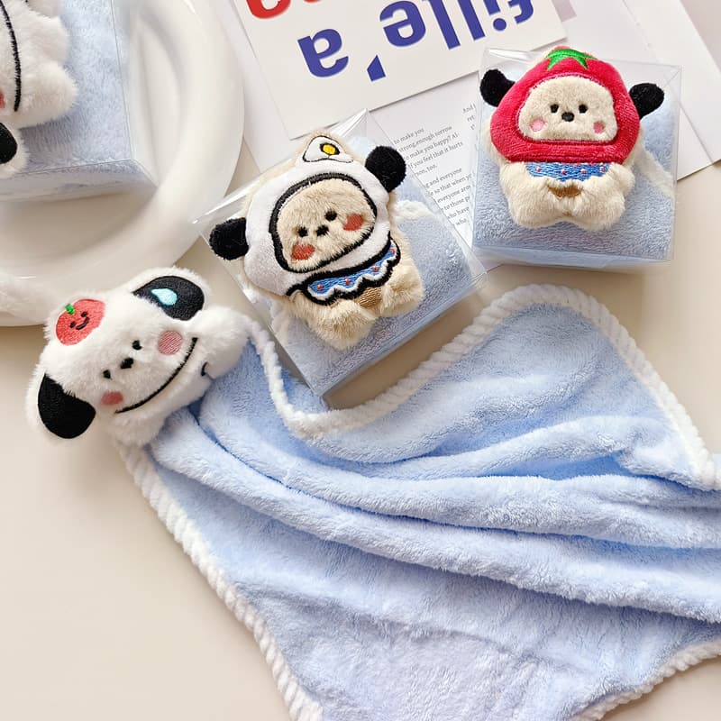 Cartoon Dog Towel Gift Box Hanging Style Children's Face Cloth, Full Moon Wedding Shop Souvenir Internal Pairing, Kindergarten Gift