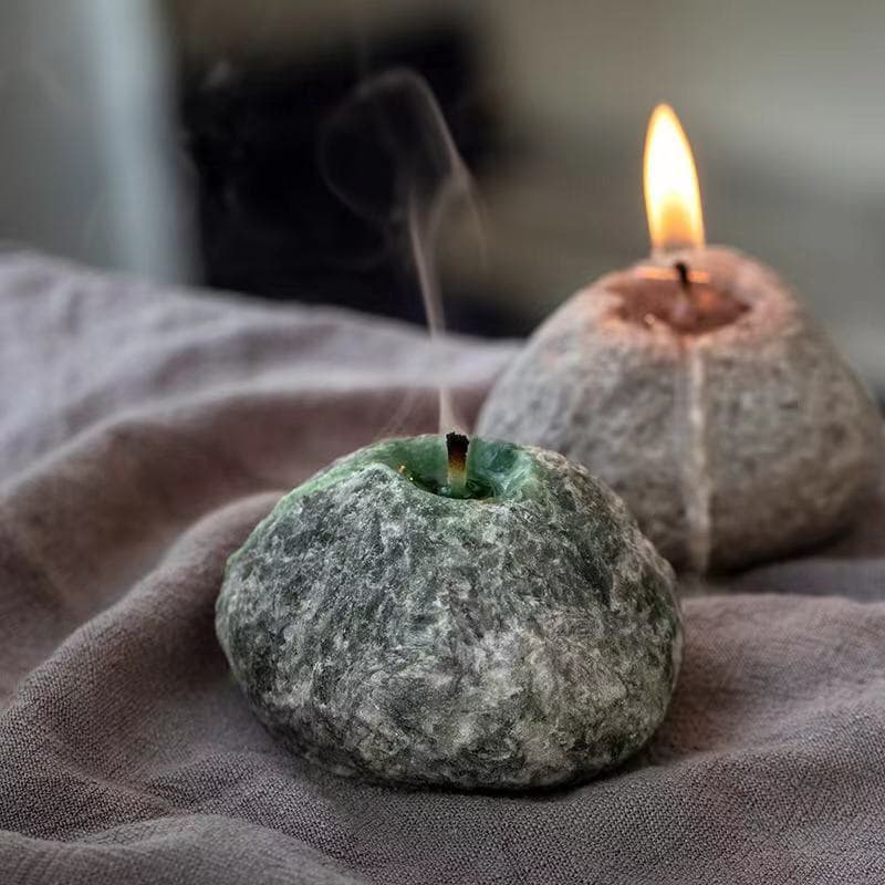 Simulated Stone Shape Aromatherapy Candle Silicone Mold Plaster Resin Ornament Soap Chocolate Silicone Mold