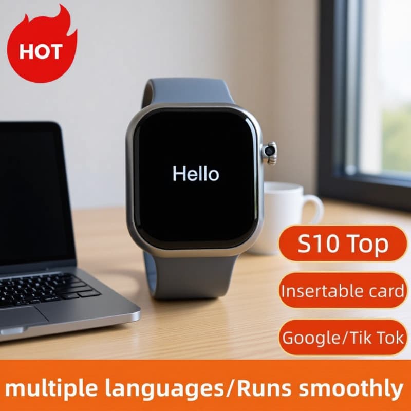 [Cross-border Version] Huaqiangbei S10 Smart Watch SIM Card Phone Watch S9 Universal for Europe, Asia, and Africa with Google