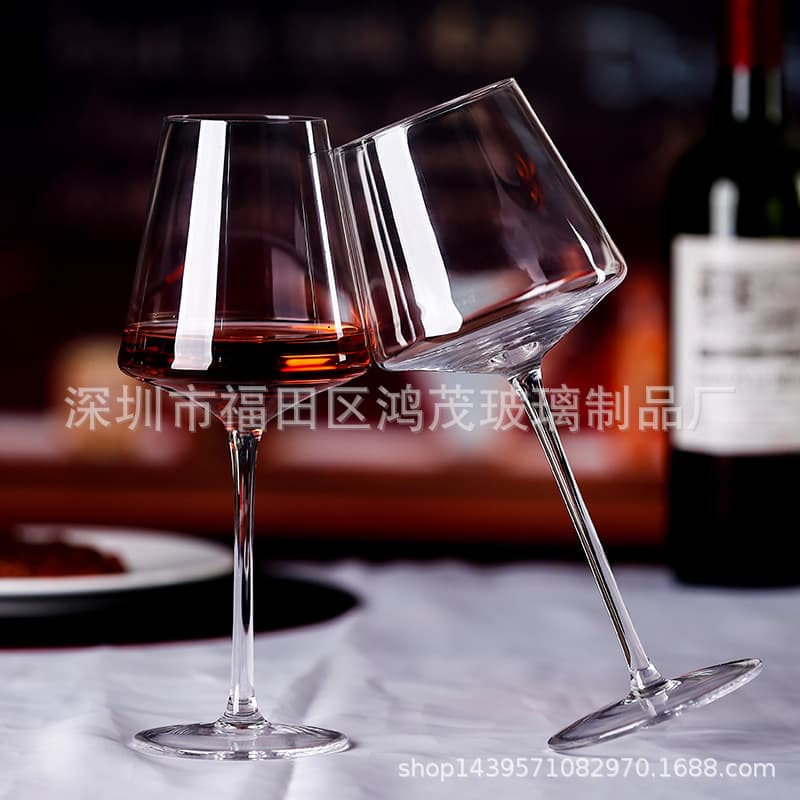 Trendy Gift Ins Creative Red Wine Glass Burgundy Wine Glass Walnut Cup Slanted Red Wine Glass Stemware