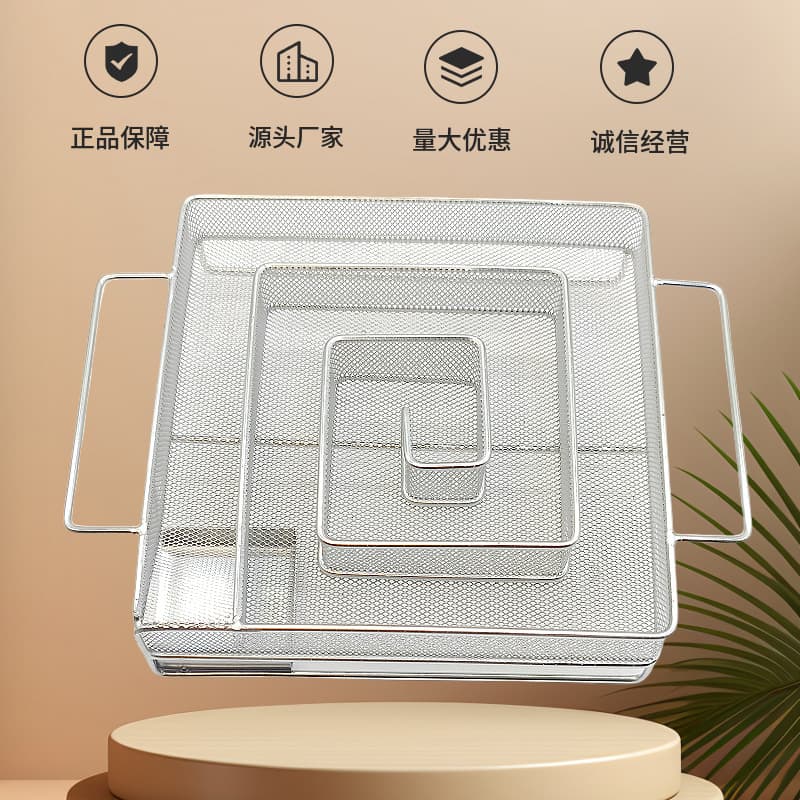 BBQ restaurant 304 stainless steel square cold smoke tray, outdoor barbecue essential tool for cold smoking