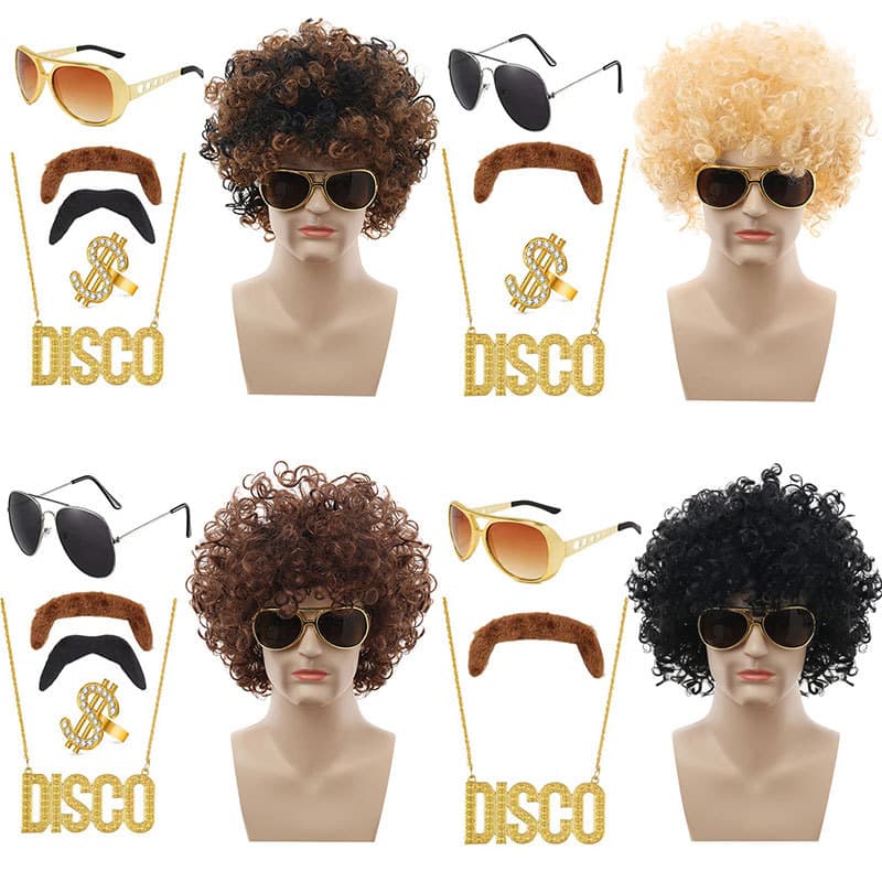 Amazon Cross-Border Punk Wig Heavy Metal Hip-Hop Rock Band Fan Hair Dress Up Afro Performance Props