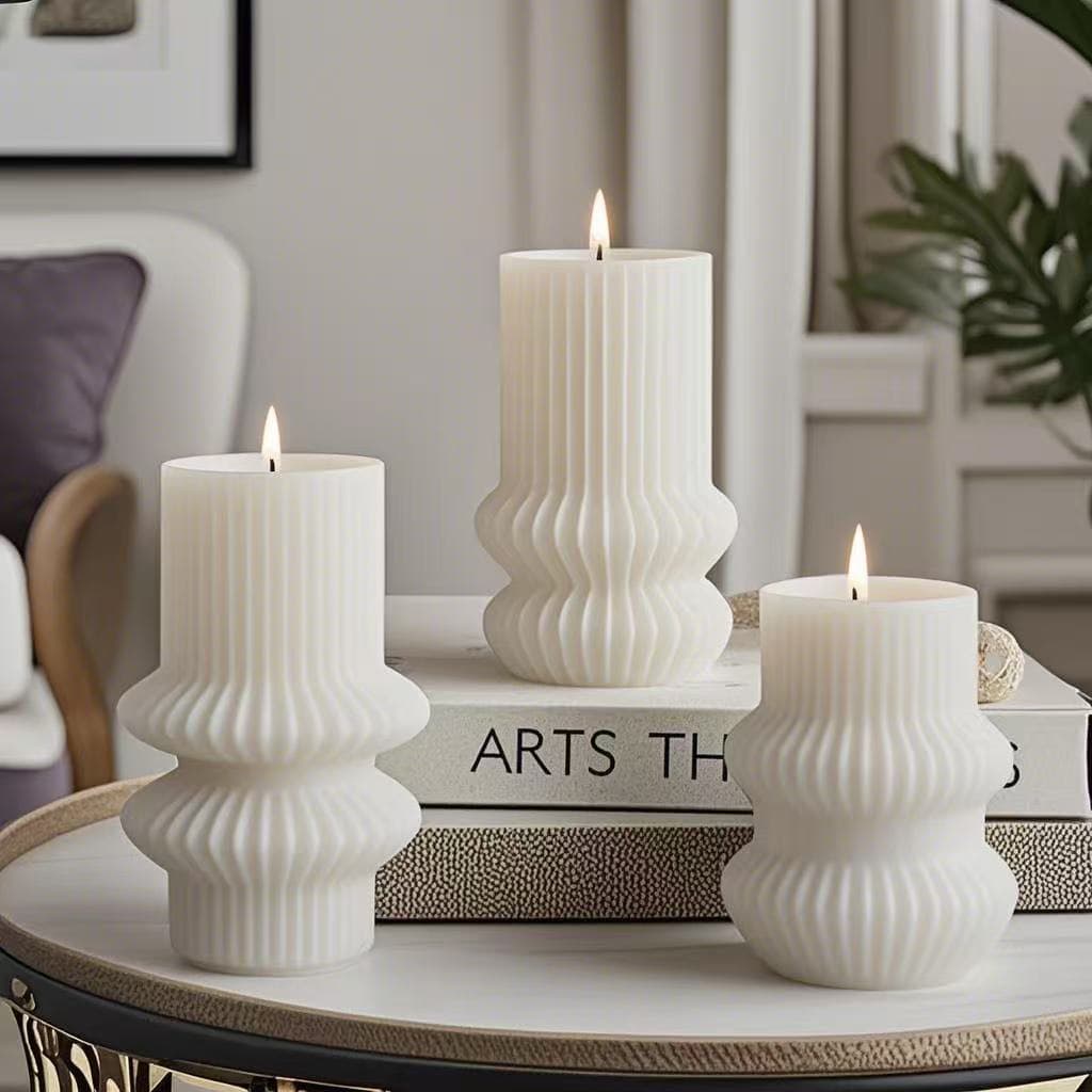 Cross-border Ins Photo Prop Modern Striped Geometric Scented Candle Birthday Decoration Scene Setup Home Decor