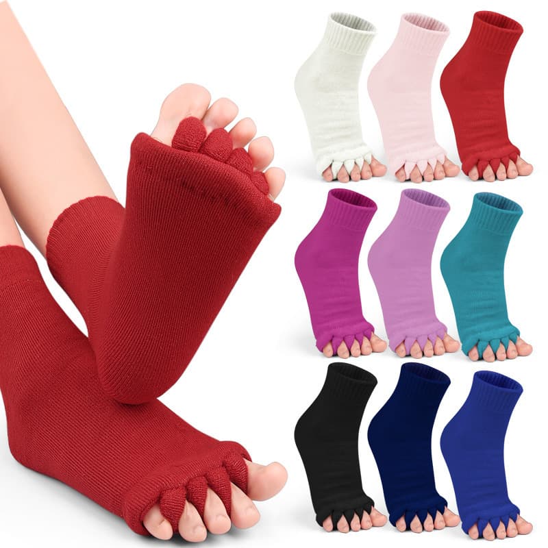 Cross-border walking five-toe socks, bunion socks, open-toe socks, thick style