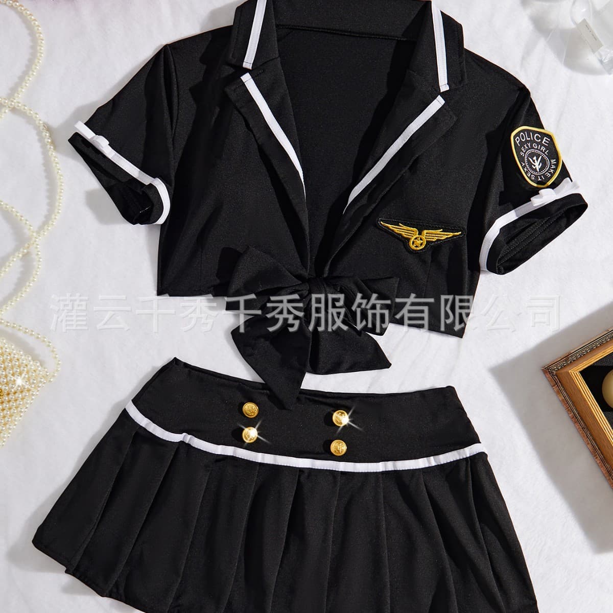 Huaying manufacturer European and American sexy policewoman split sexy uniform temptation sexy lingerie suit game nightclub dropshipping
