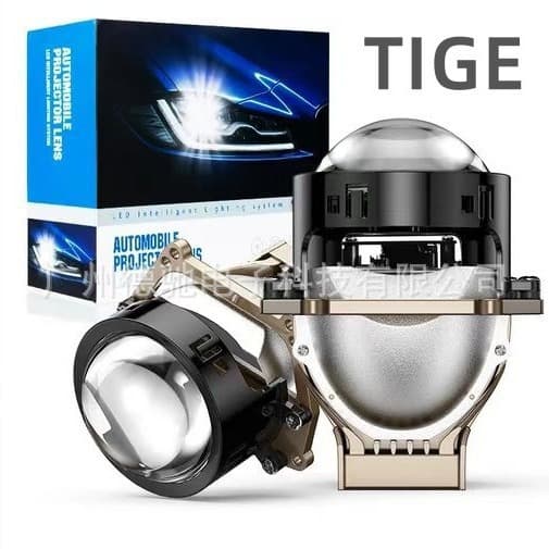 LED TIGE-60W Car Bi-Lens 6000K White Light Fish Eye Projector Lens High/Low Beam Integrated Lens