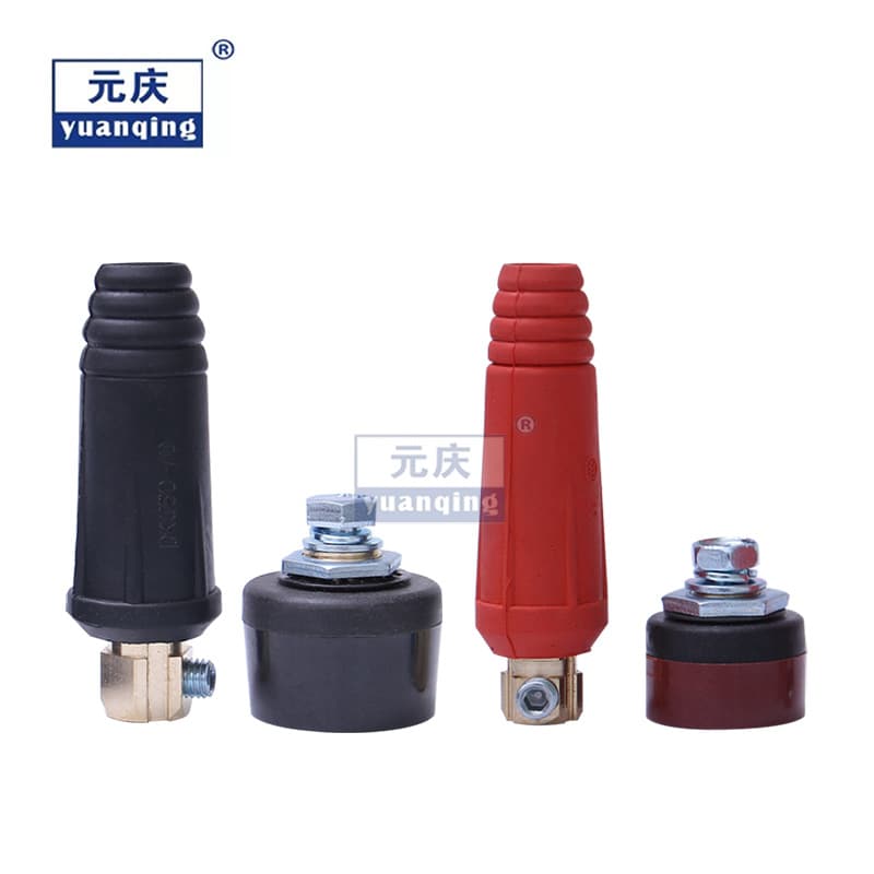 Welding machine accessories plugs European style DKJ25 35 50 95 copper, quick connectors, sockets, black and red colors