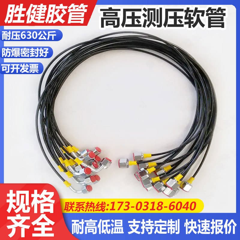 High-Pressure Test Hose Connector Assembly Excavator Hydraulic System Test Oil Hose Pressure Gauge Connection Line Pressure Test Hose