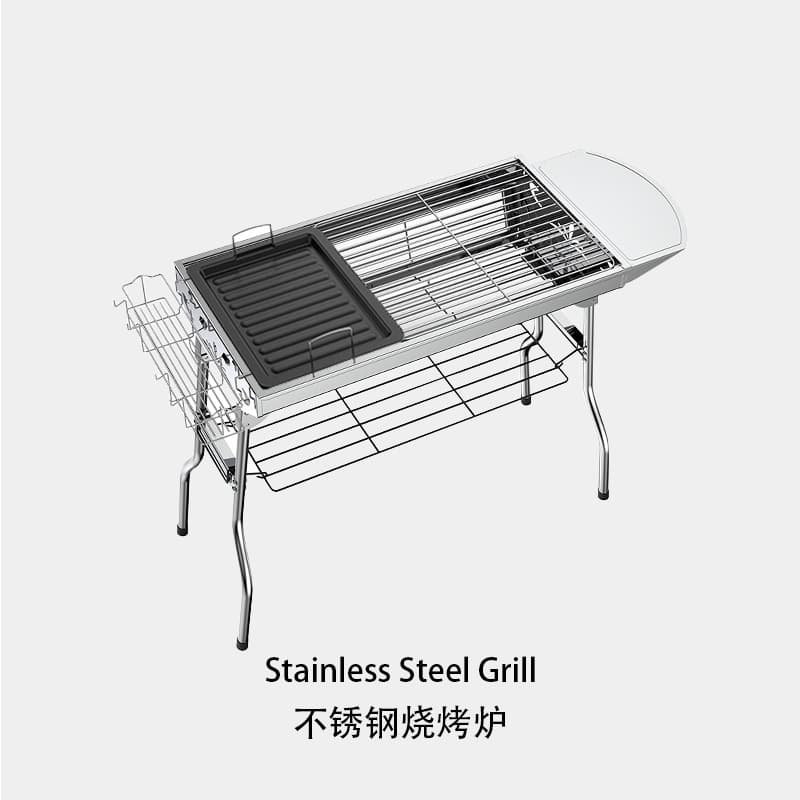 BBQ Outdoor Grill, Large Stainless Steel Folding Grill Rack for Home Use, Wholesale Portable Charcoal Grill