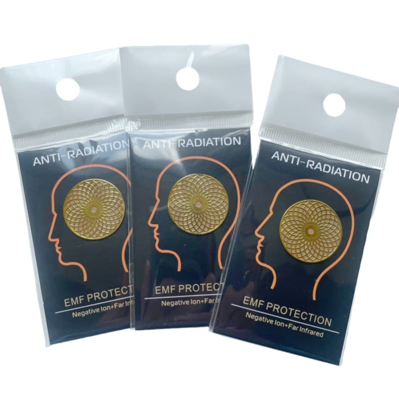 Source Factory 24K Metal Petal Hollow-Out Anti-Radiation Energy Phone Sticker Terahertz Round Computer Patch