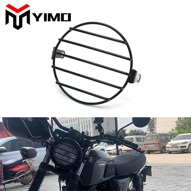 Motorcycle Accessories Retro Modification 5.75 Inch Headlight Cover Universal for 125 Week8 Headlight Net Protective Cover