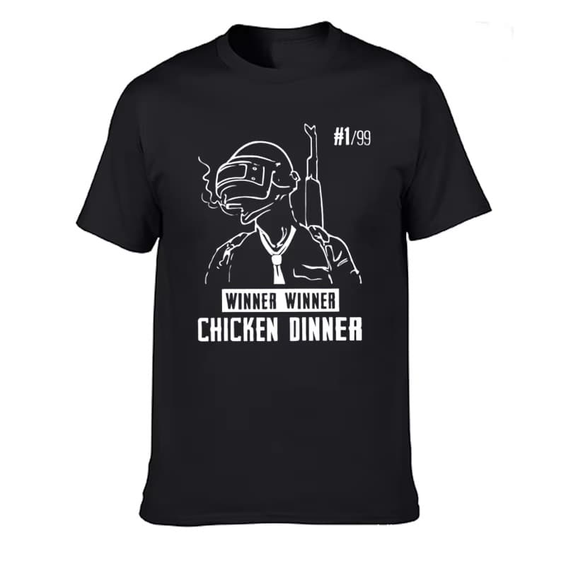 New Crew T-Shirt Pubg Playerunknown's Battlegrounds T-Shirt Cotton High Quality Clothing T-Shirt Cyan