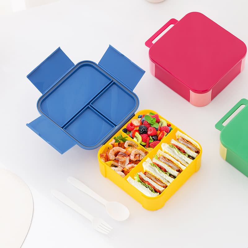 Amazon New Flip-Top Portable Divided Bento Box for Students, Microwave Lunch Box for Office Workers, Plastic Sealed Meal Prep Container