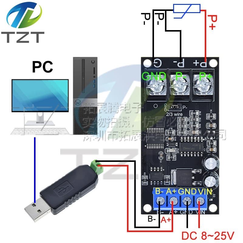 PT100 Platinum RTD Thermocouple Temperature Sensor Transmitter, RS485 MODBUS RTU Module