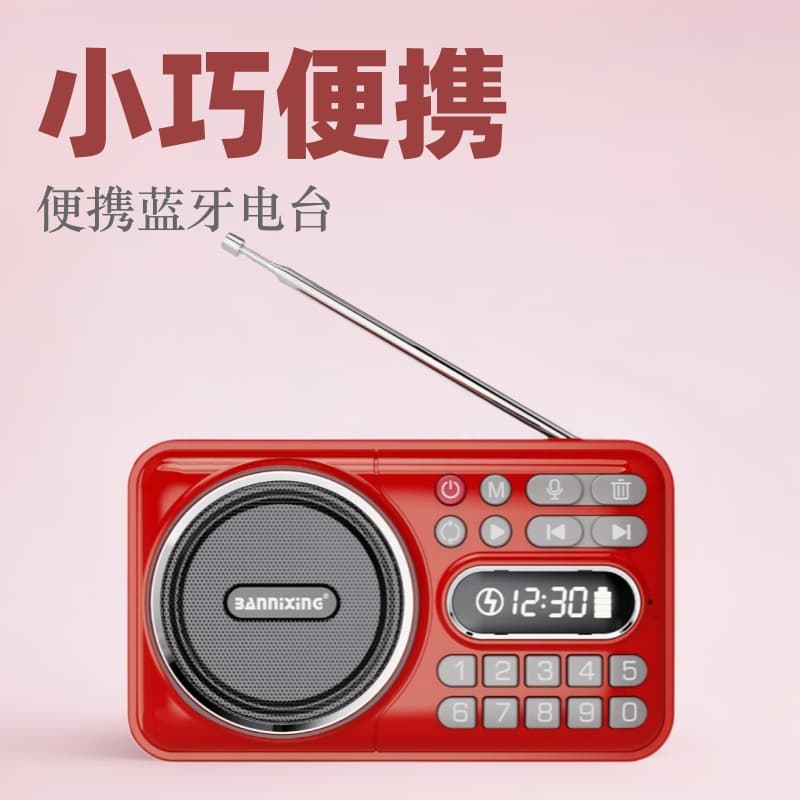 BanNiXing New Bluetooth Mini Card Speaker Radio Small Portable Player with Rechargeable Battery