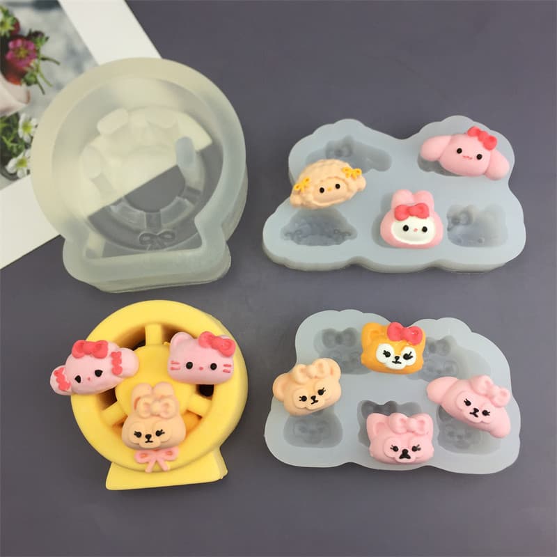Silicone Mold Cat And Fox Accessories Chocolate Mousse Cake Handmade Diy Sugar Art Drip Gel Mold Irregular Shape Baking Mold