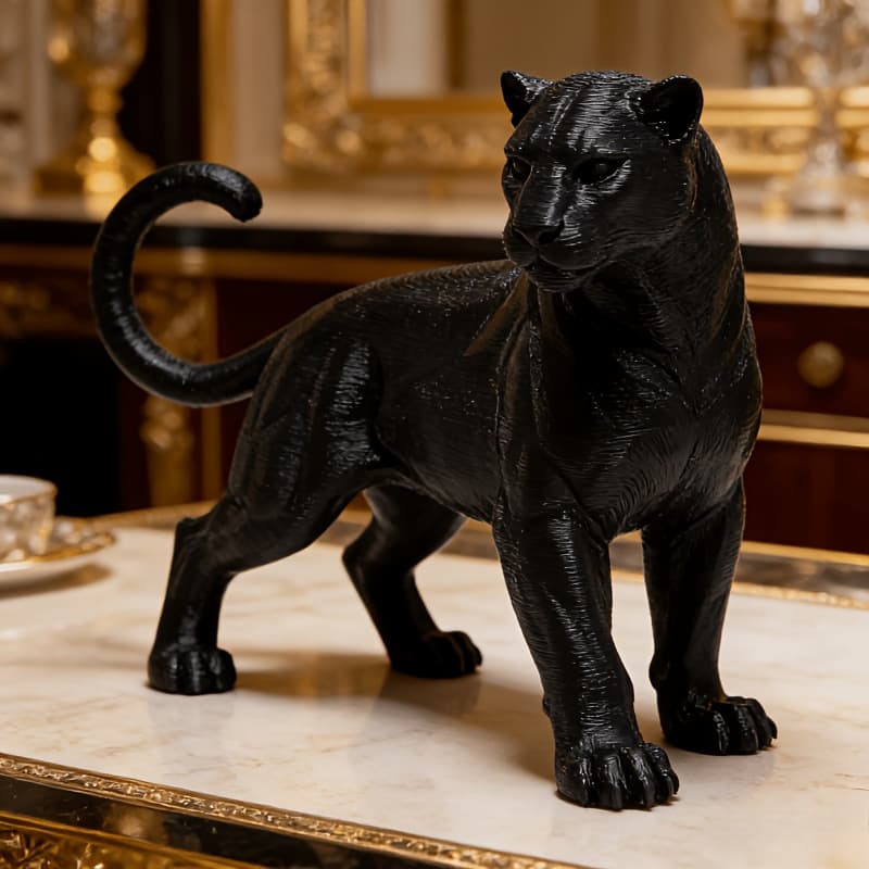 Cross-Border New Black Panther Statue Decoration, Dreamy Design, Desktop Decoration, Creative Gift