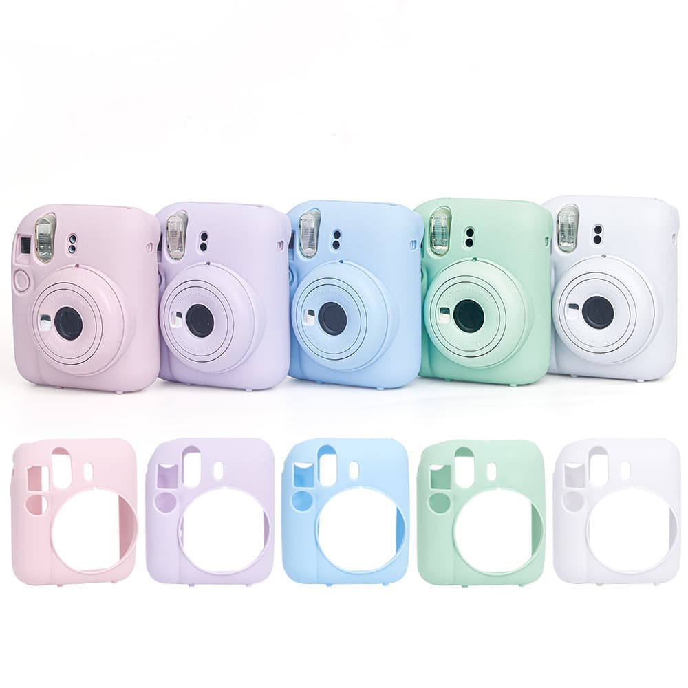 Instax Mini 12 Solid Color Protective Case, Durable and Drop-Resistant Soft Shell, Snug-Fit Camera Silicone Cover