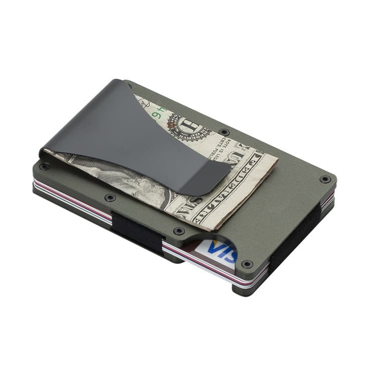 Factory direct supply aluminum alloy carbon fiber credit card box rfid blocking large capacity wallet credit card