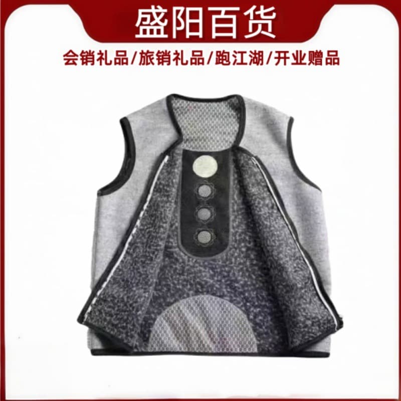 Wholesale Black Gold Double Boiling Fabric Faux Cashmere Vest, Winter Warm Vest, Middle-Aged and Elderly Review Customer Acquisition Meeting Gift