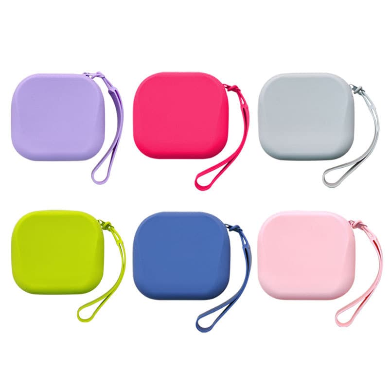 New silicone key pouch, simple and stylish soft silicone children's coin purse with zipper handle, small silicone bag.