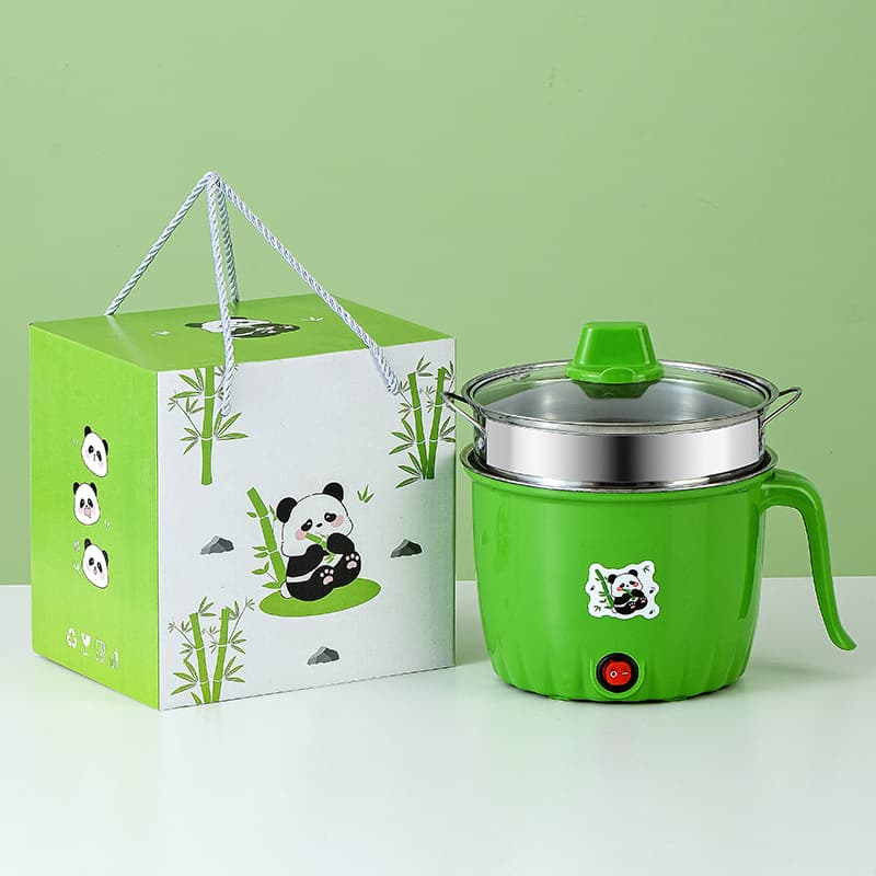 Cartoon Panda Electric Cooking Pot, Cross-Border Electric Steamer, Instant Noodle Pot, All-in-One Non-Stick Mini Steamer and Cooker for Dorm