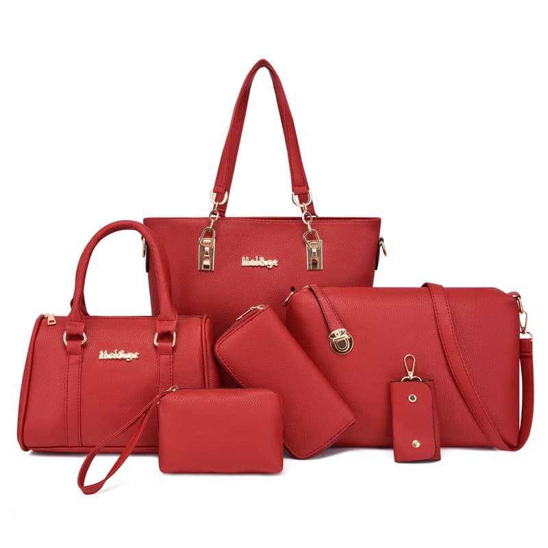 Factory Wholesale 2025 New Cross-Border Trend Six-Piece Set Parent-Child Bag Handbag Shoulder Bag Crossbody Women's Large Bag