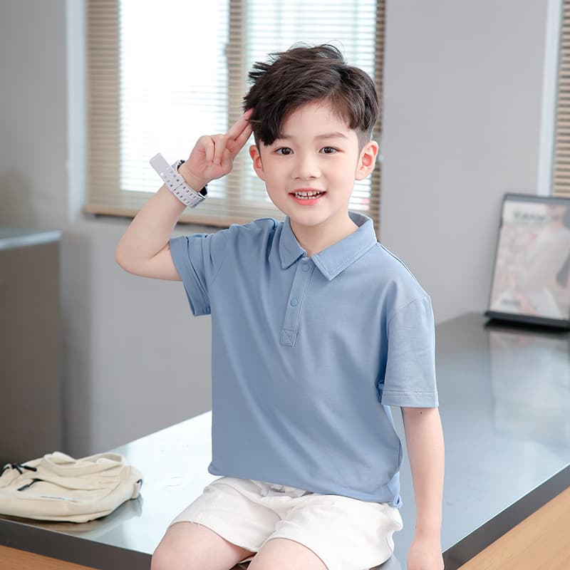 New Boys' Polo Shirt Thin Short Sleeve Summer Turn-down Collar T-Shirt Children's Cotton Clothing