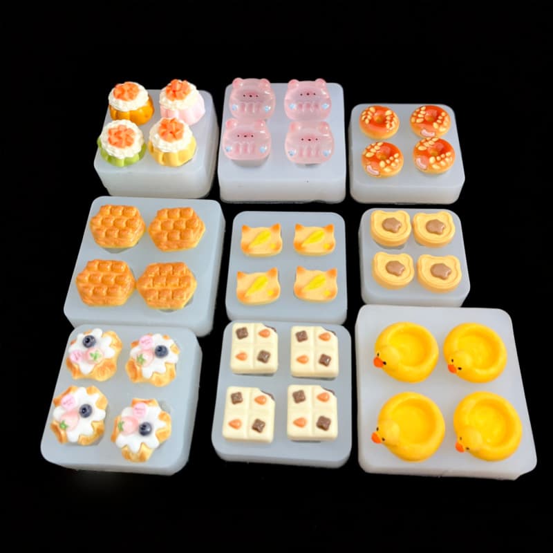 Small Silicone Molds for Food and Play, Including Duck, Sofa, Donut, and Cake Shapes, Made of Food-Grade Silicone