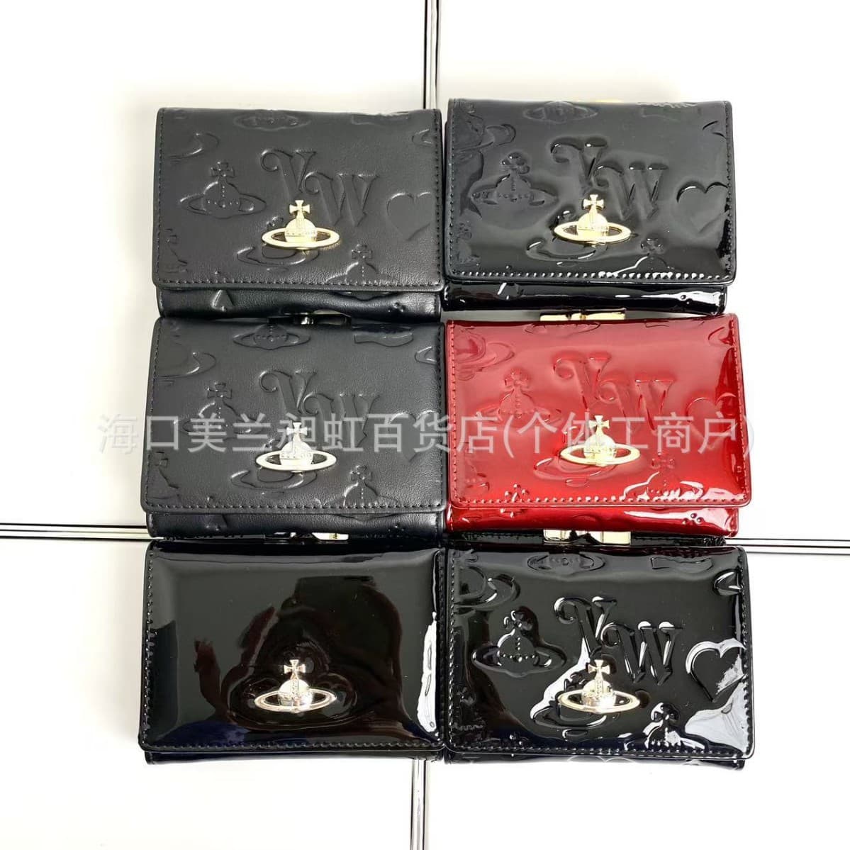New Style Empress Dowager Wallet, Simple Retro Small Bag, Niche Design, Three-Dimensional Saturn Crocodile Pattern Patent Leather Embossed Wallet