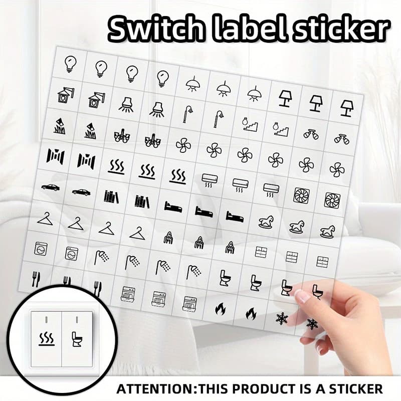 Cookware symbol stickers for electric and gas stoves, transparent PET durable and erasable appliance labels
