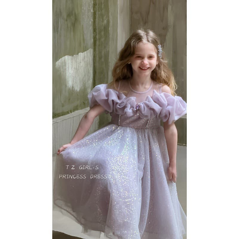 Children's Dress Princess Dress 2025 Summer New Girls Dress High-End Light Luxury Niche Birthday Party Princess Dress