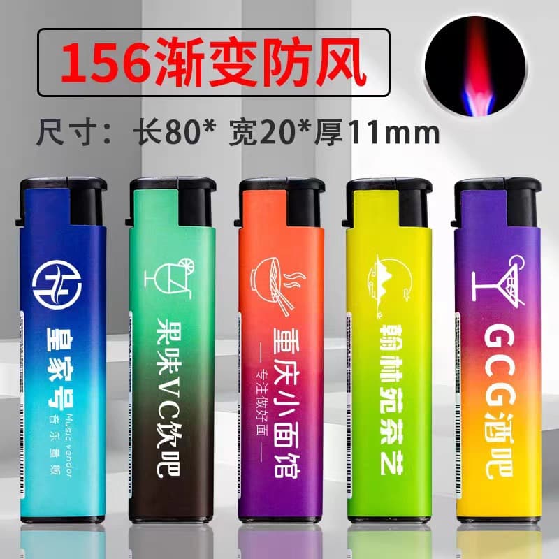 Disposable Open Flame Windproof Thickened Lighter Custom Made Printed Logo Hotel KTV Wholesale Customization