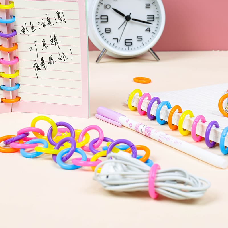 Manufacturer Colorful Loose-Leaf Binding Rings Plastic Book Rings for Albums, Loose-Leaf Rings, Card Rings Wholesale