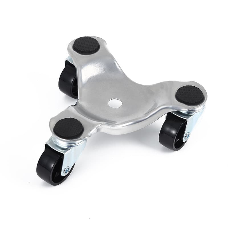Factory Direct Silver Triangular Iron Heavy Object Mover with Universal Wheels for Moving Furniture Hardware Tool
