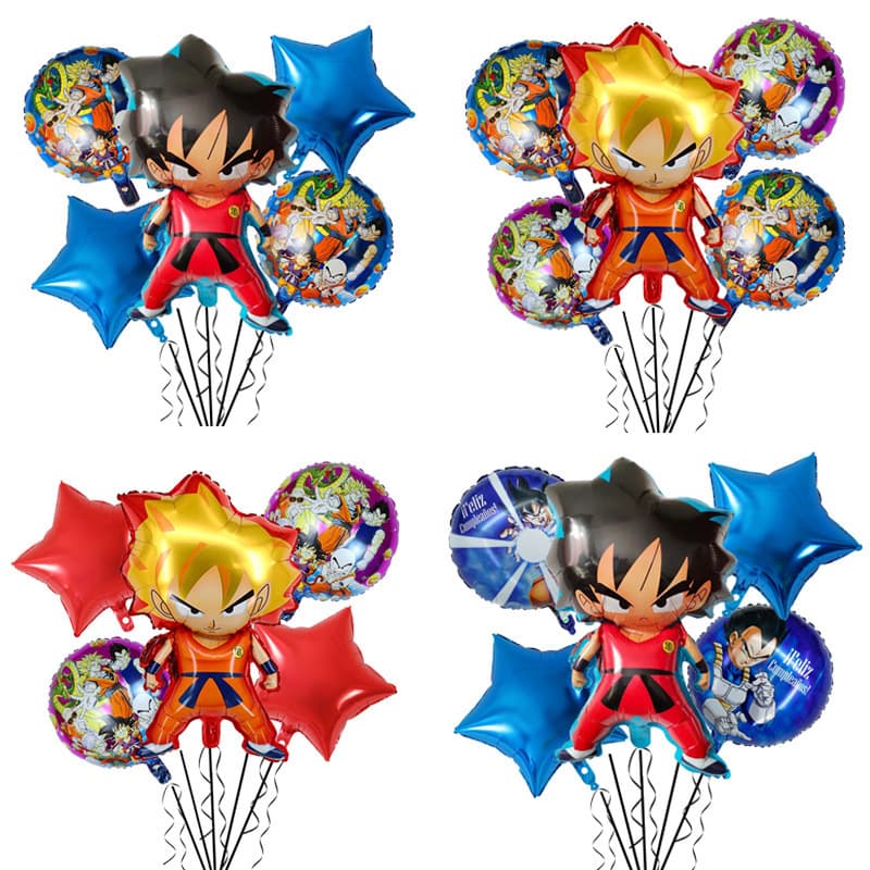 New Dragon Ball Z Goku Anime Toy Figure Kids Birthday Party Decoration Foil Balloon Set