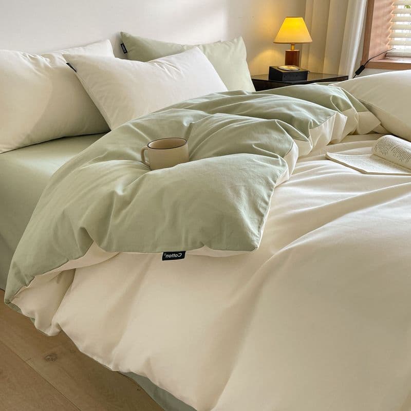 Category A 60S Xinjiang Long-Staple Cotton Thickened Pure Cotton Sheet Four-Piece Set, Solid Color Autumn/Winter Brushed Duvet Cover, 4 Sets Wholesale