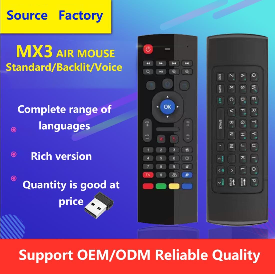 MX3 Backlit 2.4G Remote Control Supports TV Box Keyboard Air Mouse Wireless Mechanical Keyboard