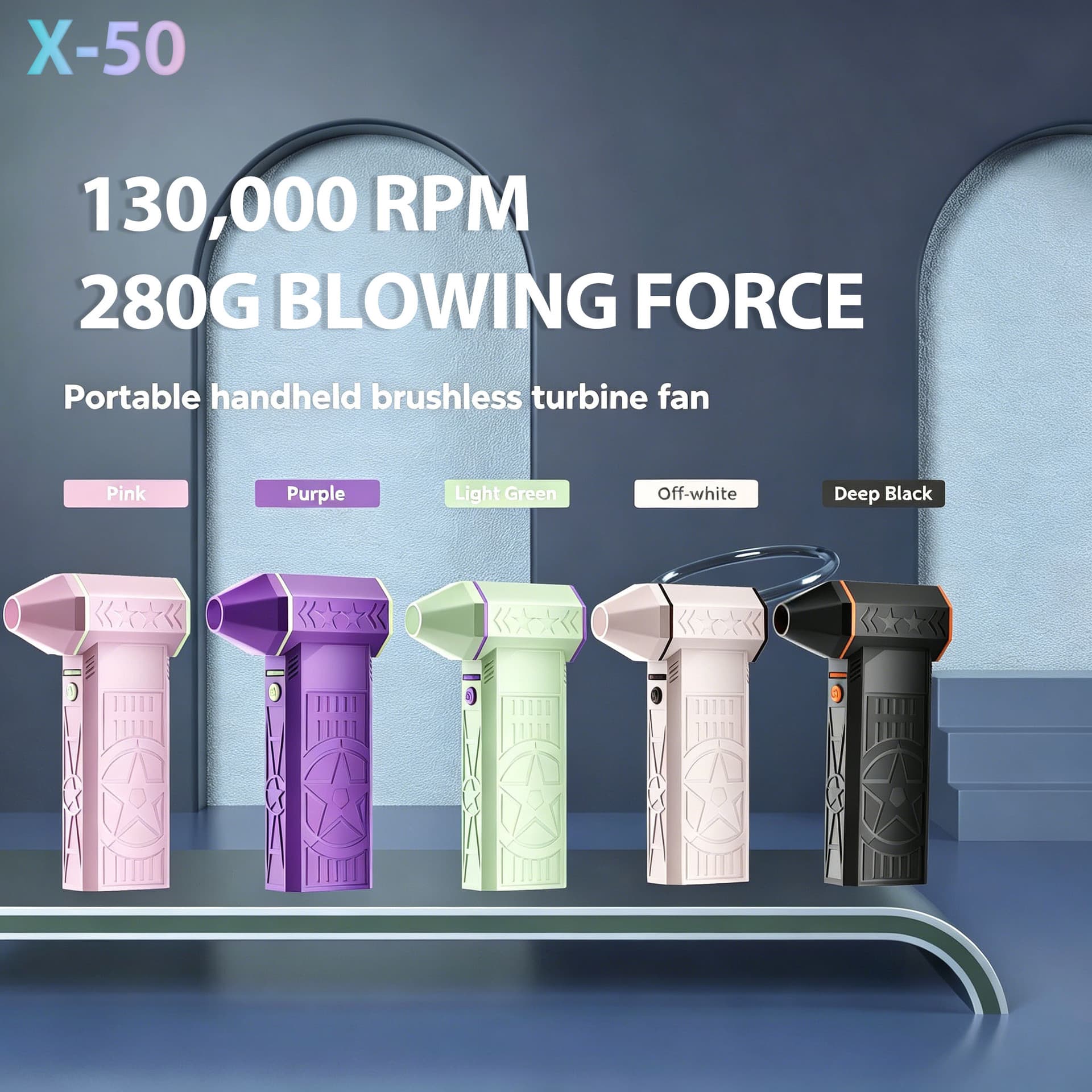 X50 Wireless Electric Dust Collector Brushless Motor Compressed Air Blower 130000 RPM 280g Thrust Type-C