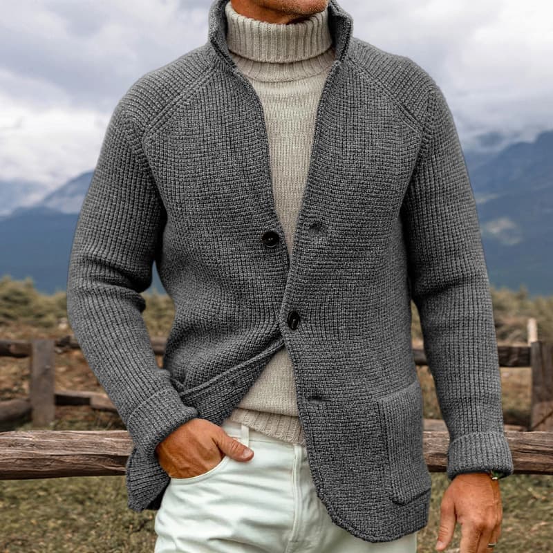 2025 autumn and winter new sweater men's cross-border large size suit collar knitted cardigan jacket European and American casual men's wear 5XL