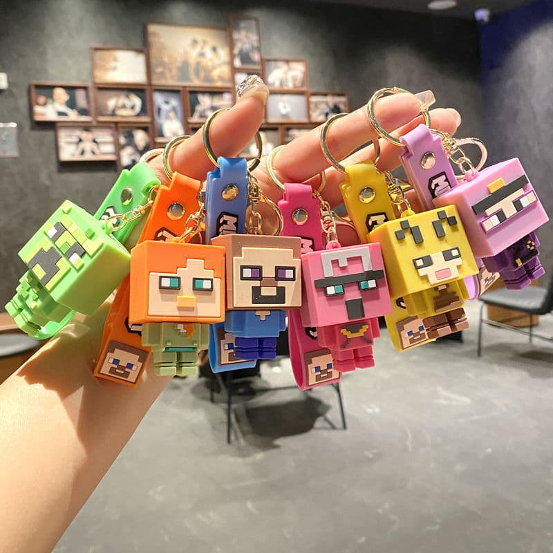 PVC three-dimensional soft glue new Minecraft keychain bag pendant game same activity peripheral small gifts