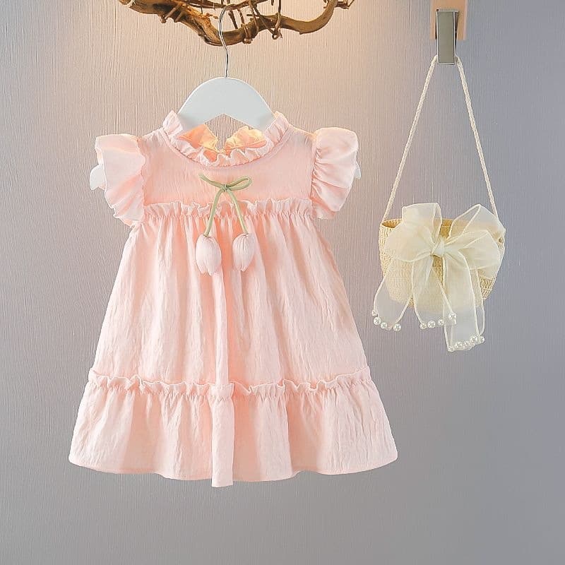 Girls summer dress 0-3 years old 1 fashionable baby princess dress cotton thin little girl summer dress sleeveless dress
