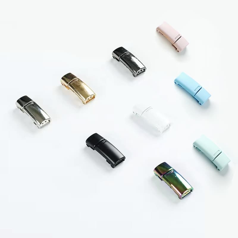 Magnetic Slip-on Shoelace Buckle (Metal), No-Tie, No-Strap Shoe Buckle, Shoe Material Accessories, Elastic Shoe Decorations, Sports Black and White Shoes
